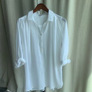 J CREW white long-sleeve summer dress